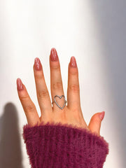 Bague Grand Coeur Argenté