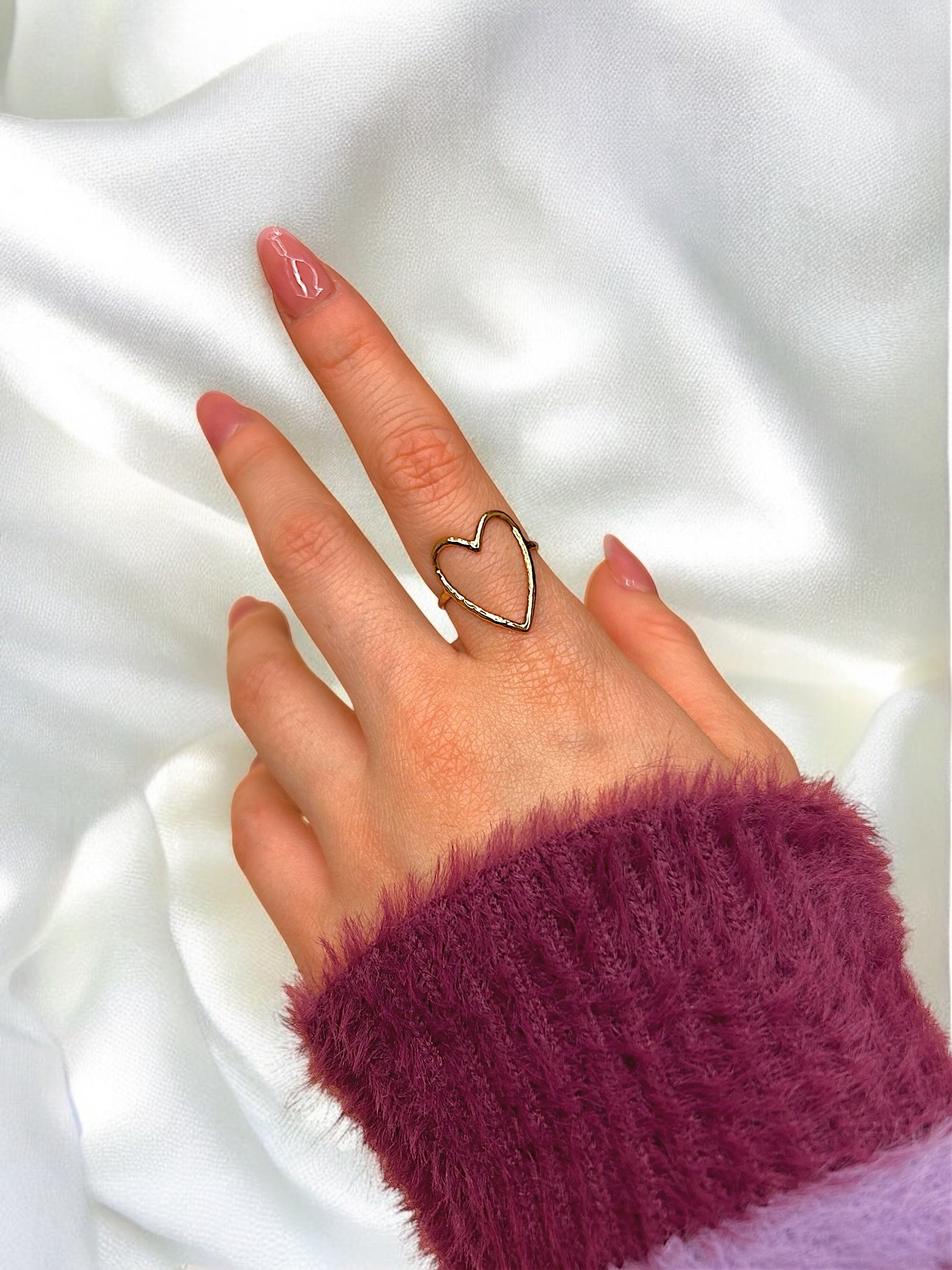 Bague Grand Coeur Doré