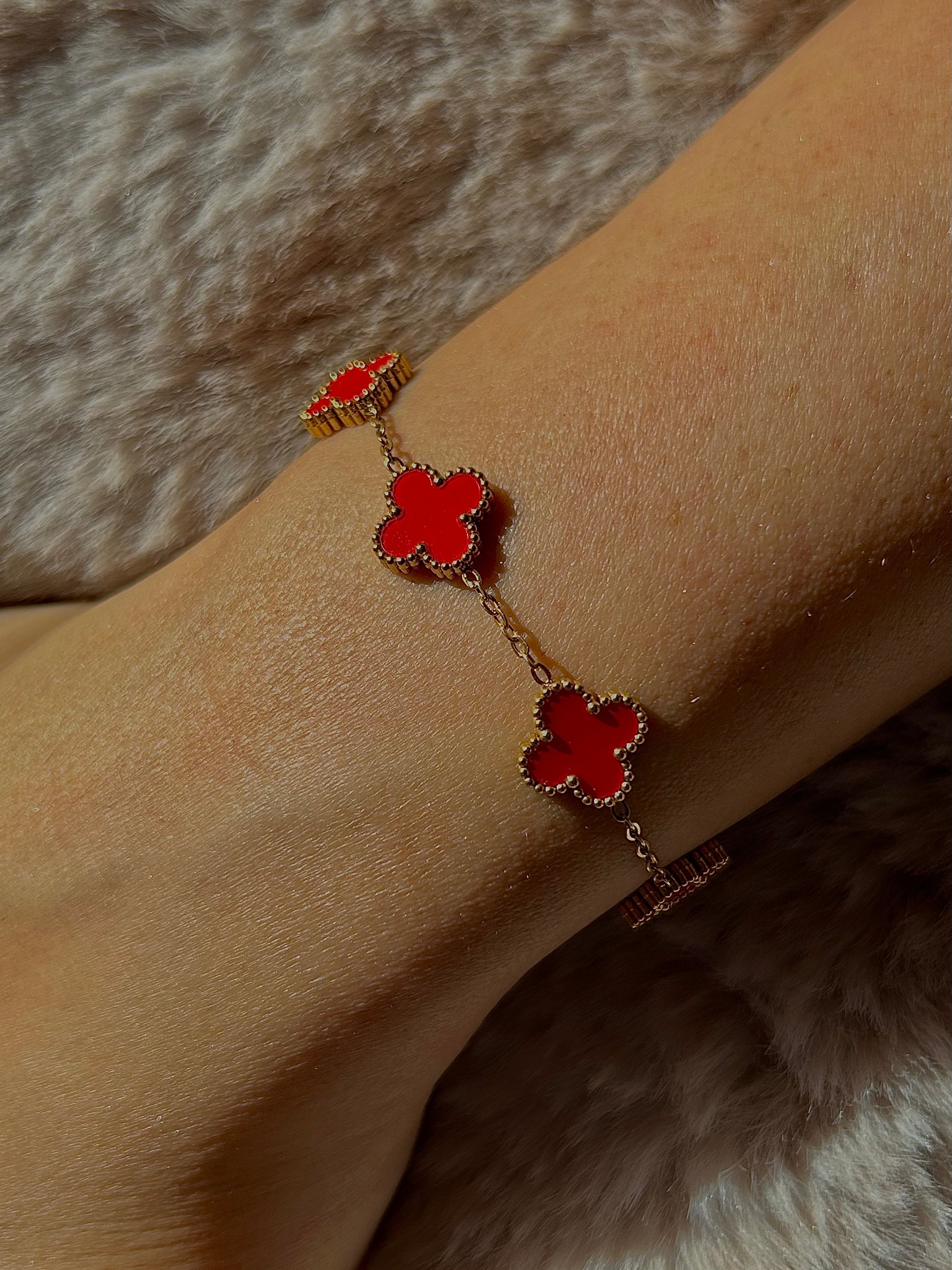 Bracelet Clovers Red