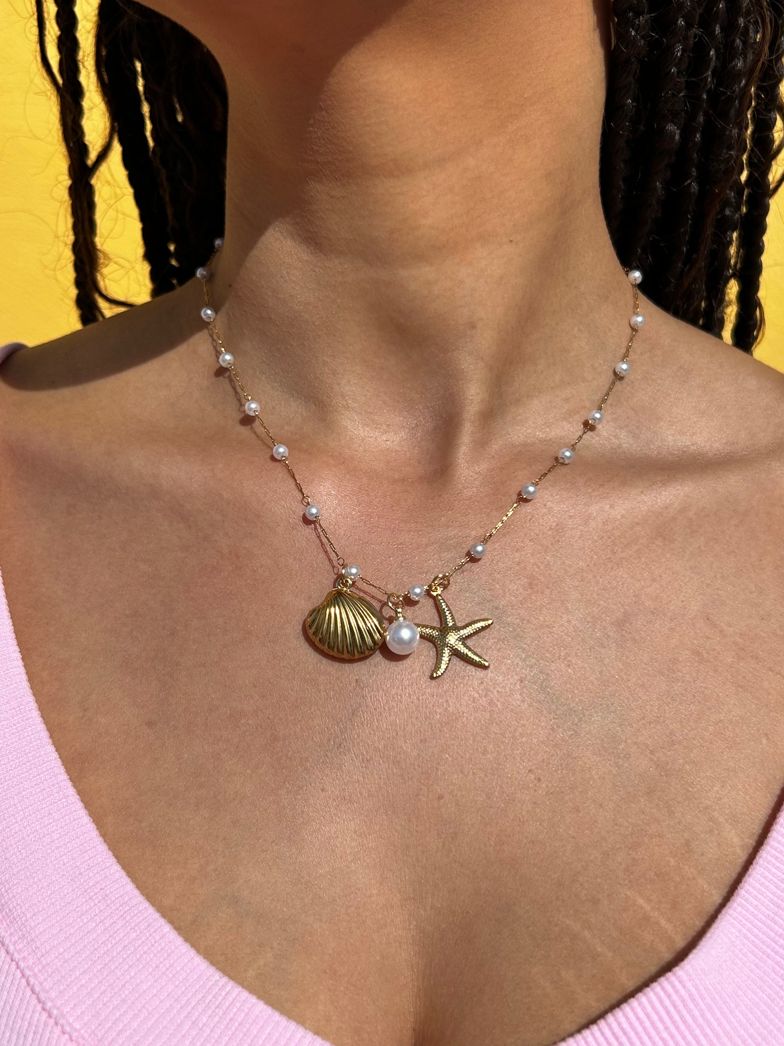 Collier Perles Marines