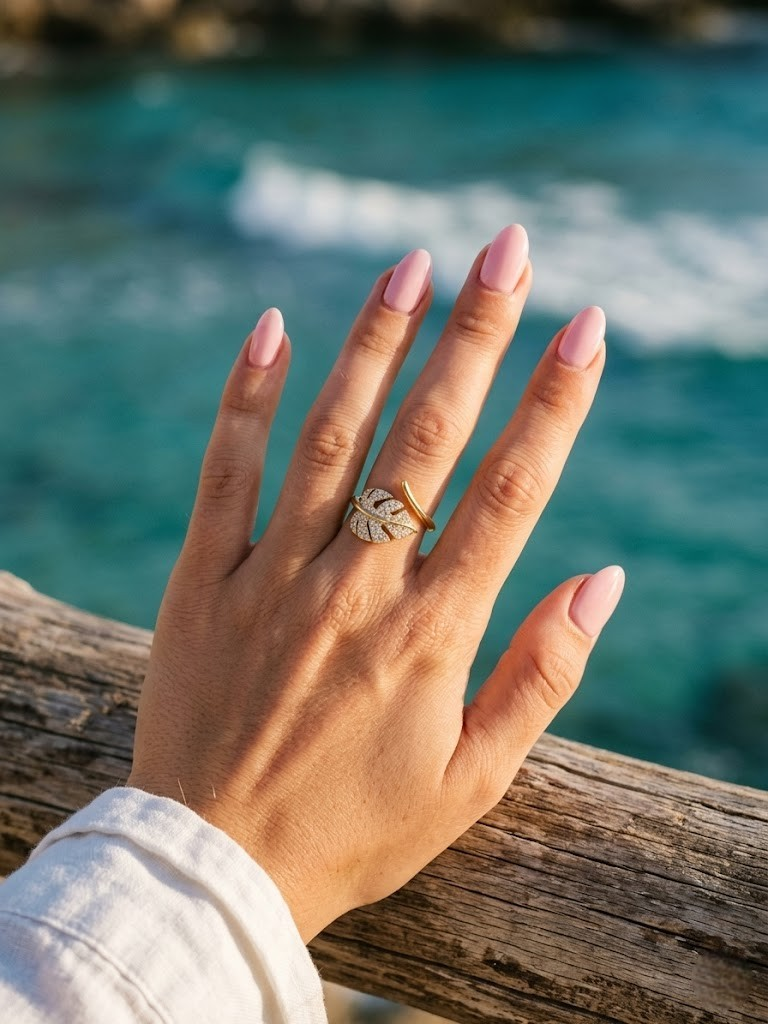 Bague Plume Céleste Dorée